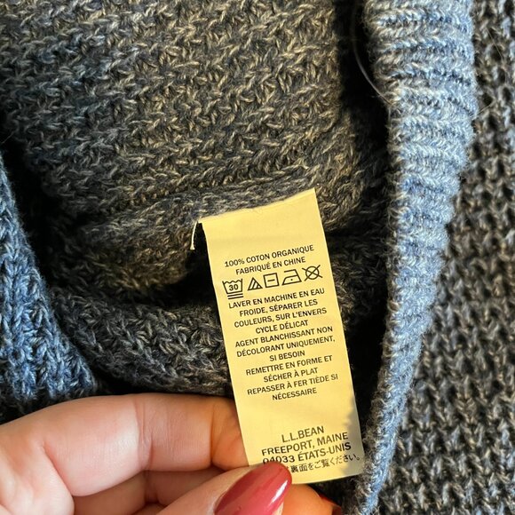 Men's Organic Cotton Waffle Sweater, Full Zip | Large Tall - Picture 8 of 8